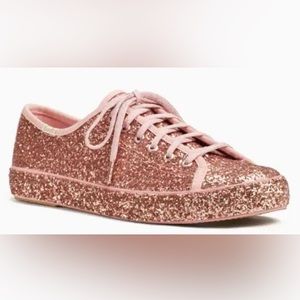 Keds x kate spade Sneakers Kickstart All Over Glitter Pink Gold Size 8.5